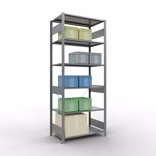 Immagine del prodotto n. 14 dell'articolo scaffale base, scaffale, sistema a innesto MULTIplus150, 2500 x 1000 x 600 mm (AxLxP), 6 ripiani, traversa, zincato Figura n. 14 dell'articolo scaffale base, scaffale, sistema a innesto MULTIplus150, 2500 x 1000 x 600 mm (AxLxP), 6 ripiani, traversa, zincato del gruppo di prodotti sistema a innesto della marca Schulte Lagertechnik