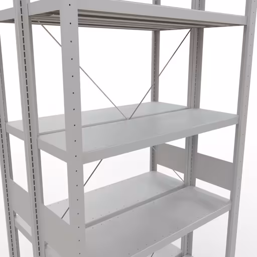 Étagère de base, étagère double, système d'étagères MULTIplus250, 3000 x 1000 x (2x300) mm, 2x7 étagères, gris clair RAL 7035 de Schulte Lagertechnik de la catégorie étagères