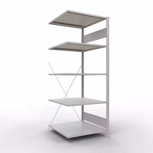 Rayonnage supplémentaire, étagère, système enfichable MULTIplus150, 2000 x 750 x 800 mm, 5 étagères, gris clair RAL 7035 de Schulte Lagertechnik avec le numéro d'article. 32685-75
