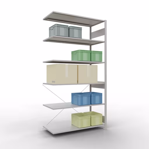 Image du produit n° 12 de l'article Étagère supplémentaire pour système enfichable 2500x1300x600 mm, type 150 kg, gris clair de la gamme de produits pour système enfichable de Schulte Lagertechnik