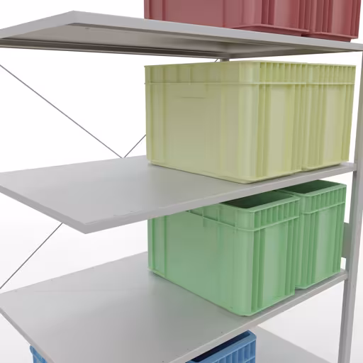 Immagine aggiuntiva dell'articolo sistema a innesto ripiano aggiuntivo 3000x1300x800 mm, tipo 150 kg, grigio chiaro da ripiano aggiuntivo