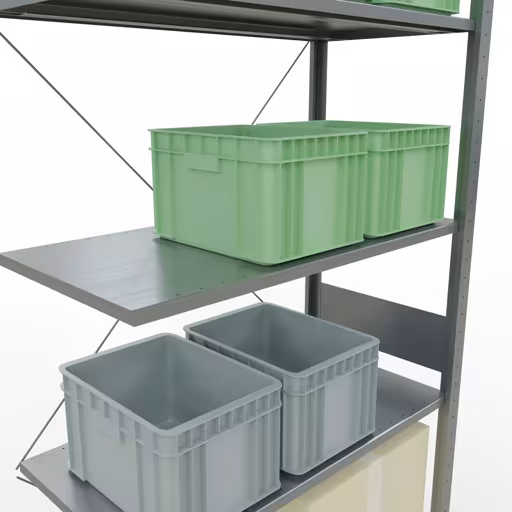 Figure n° 10 de l'article étagère complémentaire, étagère à étagères, système enfichable MULTIplus150, 3000 x 1000 x 500 mm, 7 étagères, traverse, galvanisée du groupe de produits système enfichable de la marque Schulte Lagertechnik