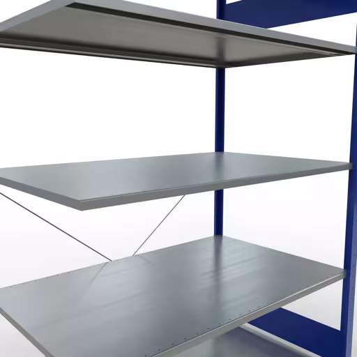 Image du produit n° 7 de l'article étagère complémentaire, étagère, système enfichable MULTIplus150, 2000 x 1300 x 800 mm, 5 étagères, RAL 5010 bleu gentiane/galvanisé de la gamme de produits du système enfichable de Schulte Lagertechnik