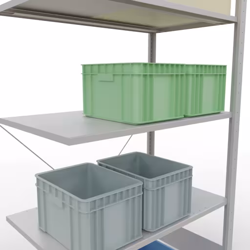 Image du produit n° 13 de l'article Rayonnage complémentaire, rayonnage à étagères, système enfichable MULTIplus85, 2000 x 1000 x 600 mm (HxLxP), 5 étagères, traverse, RAL 7035 gris clair Figure n° 13 de l'article étagère complémentaire, étagère à étagères, système enfichable MULTIplus85, 2000 x 1000 x 600 mm, 5 étagères, traverse, RAL 7035 gris clair du groupe de produits système enfichable de la marque Schulte Lagertechnik