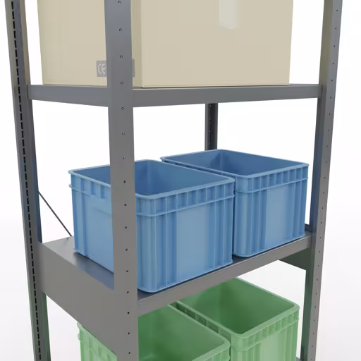 Immagine del prodotto n. 14 dell'articolo scaffale base, scaffale, sistema a innesto MULTIplus250, 2500 x 750 x 500 mm (AxLxP), 6 ripiani, traversa, zincato Figura n. 14 dell'articolo scaffale base, scaffale, sistema a innesto MULTIplus250, 2500 x 750 x 500 mm (AxLxP), 6 ripiani, traversa, zincato del gruppo di prodotti sistema a innesto della marca Schulte Lagertechnik