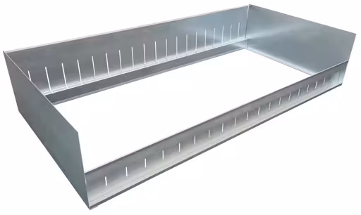 Une autre vue de l'article Auge à matériaux en vrac 1300x600 mm galvanisée de la catégorie Système enfichable