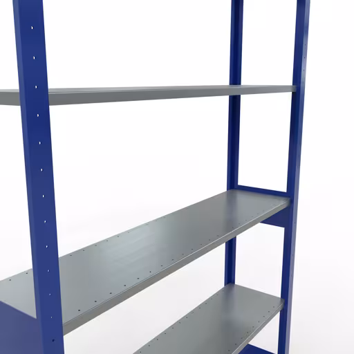 Image supplémentaire de l'article Étagère de base, étagère, système enfichable MULTIplus150, 2500 x 1300 x 300 mm, 6 étagères, RAL 5010 bleu gentiane/galvanisé à partir de l'étagère de base