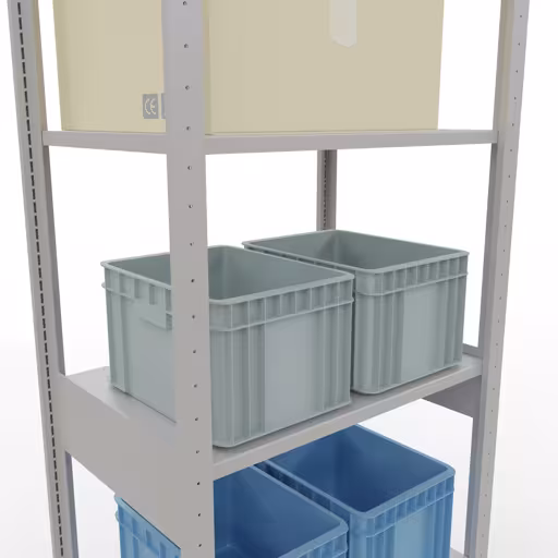 Étagère de base, étagère, système enfichable MULTIplus150, 2500 x 750 x 500 mm, 6 étagères, RAL 7035 gris clair de la marque Schulte Lagertechnik de la gamme de produits du système enfichable