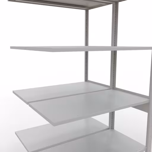 Rayonnage supplémentaire, rayonnage double, système d'étagères MULTIplus150, 2500 x 1000 x (2x500) mm (HxLxP), 2x6 tablettes, barres de longueur, RAL 7035 gris clair avec le numéro d'article. 33156 Étagère supplémentaire, étagère double, système d'étagères MULTIplus150, 2500 x 1000 x (2x500) mm, 2x6 étagères, gris clair RAL 7035 de Schulte Lagertechnik de la catégorie étagères