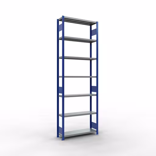 Figure n° 12 de l'article étagère de base, étagère, système enfichable MULTIplus330, 3000 x 1000 x 300 mm, 7 étagères, RAL 5010 bleu gentiane/galvanisé du groupe de produits système enfichable de Schulte Lagertechnik