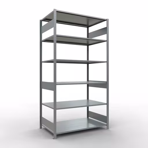 Représentation supplémentaire de l'article étagère de base, étagère à étagères, système enfichable MULTIplus150, 2500 x 1300 x 800 mm, 6 étagères, galvanisé à partir de l'étagère de base