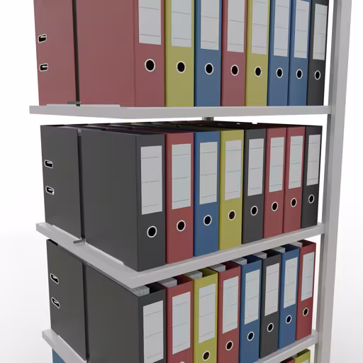 Étagère supplémentaire, étagère de bureau, système enfichable MULTIplus150, 2000 x 750 x 600 mm (HxLxP), 6 étagères, avec butée centrale, gris clair de Schulte Lagertechnik de la catégorie étagères de bureau