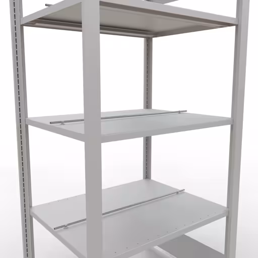 Scaffale base, scaffale per ufficio, sistema a innesto MULTIplus150, 1800 x 750 x 600 mm (AxLxP), 5 ripiani, barre longitudinali, con fermo centrale, grigio chiaro di Schulte Lagertechnik con l'articolo n. 36036