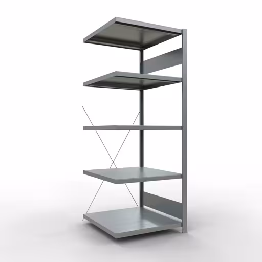 Figura n. 8 dell'articolo scaffale aggiuntivo, scaffale a scaffale, sistema a innesto MULTIplus250, 2000 x 750 x 800 mm (AxLxP), 5 ripiani, traversa, zincato del gruppo di prodotti sistema a innesto della marca Schulte Lagertechnik