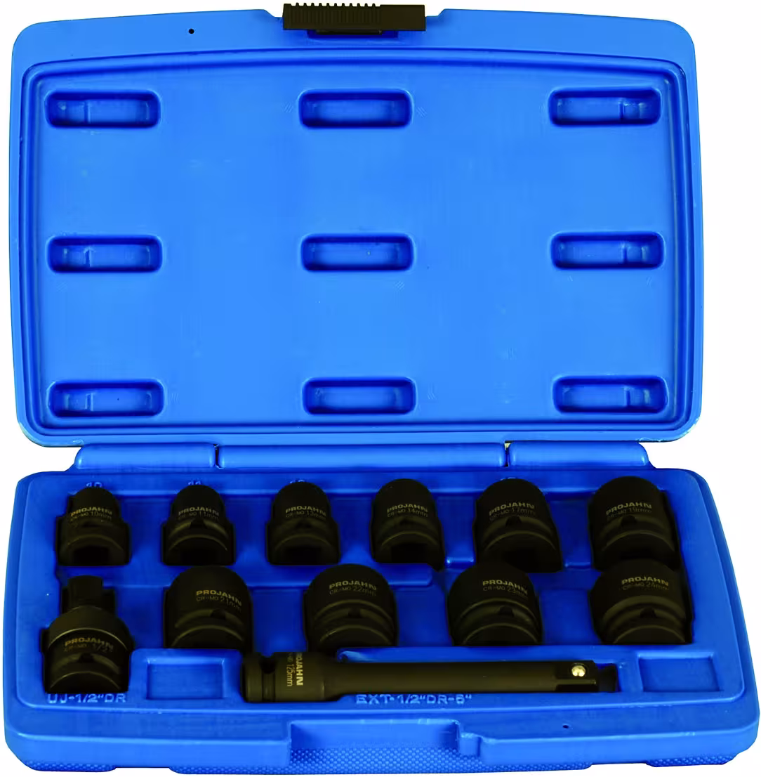 Set di 12 chiavi a bussola a percussione da 1/2" della PROJAHN Set di chiavi a bussola ad impulsi da 1/2" 12 pezzi, set di chiavi a bussola e pezzi singoli, articolo n. 3086