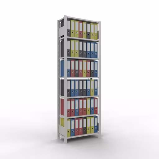 Produktbild Nr 13 des Artikels Grundregal, Büro-Fachbodenregal Stecksystem MULTIplus85, 2300 x 750 x 300 mm (HxBxT), 7 Fachböden, Kreuzstrebe, ohne Anschlagleiste, lichtgrau Abbildung Nr 13 des Artikels Grundregal, Büro-Fachbodenregal Stecksystem MULTIplus85, 2300 x 750 x 300 mm (HxBxT), 7 Fachböden, Kreuzstrebe, ohne Anschlagleiste, lichtgrau aus der Produktgruppe Büroregale von der Marke Schulte Lagertechnik