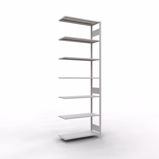 Scaffali aggiuntivi, scaffali, sistema a innesto MULTIplus85, 3000 x 1000 x 400 mm (AxLxP), 7 ripiani, barre longitudinali, RAL 7035 grigio chiaro di Schulte Lagertechnik Scaffale aggiuntivo, scaffale, sistema a innesto MULTIplus85, 3000 x 1000 x 400 mm (AxLxP), 7 ripiani, barra longitudinale, RAL 7035 grigio chiaro, ripiano aggiuntivo, articolo n. 33047-LR