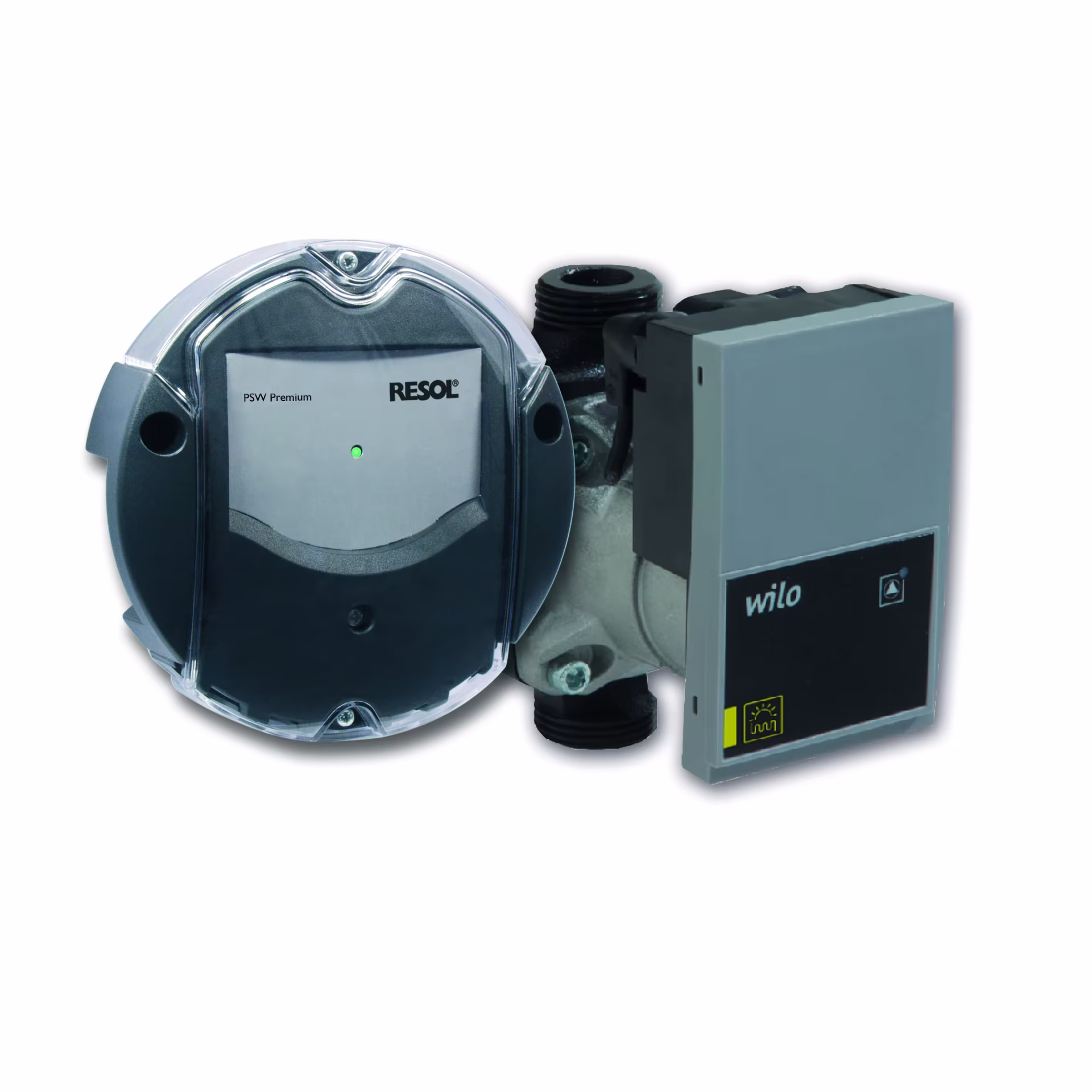 RESOL PSW Premium Set comprenant Wilo Yonos PARA, convertisseur de signal de pompe, réf. 18001150