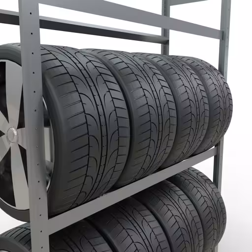 Produktbild Nr 12 des Artikels Grundregal, Räder-/Reifenregal, 2000 x 1300 x 400 mm (HxBxT), verzinkt, 3 Lagerebenen á 150 kg Fachlast pro Ebene Abbildung Nr 12 des Artikels Grundregal, Räder-/Reifenregal, 2000 x 1300 x 400 mm (HxBxT), verzinkt, 3 Lagerebenen á 150 kg Fachlast pro Ebene aus der Produktgruppe Fachbodenregale von der Marke Schulte Lagertechnik