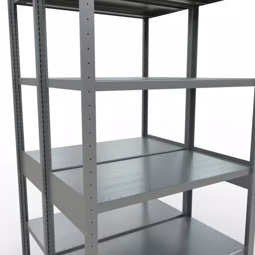 Image supplémentaire de l'article étagère de base, étagère double, système d'étagère enfichable MULTIplus250, 2500 x 1000 x (2x500) mm, 2x6 étagères, galvanisé à partir d'étagères doubles
