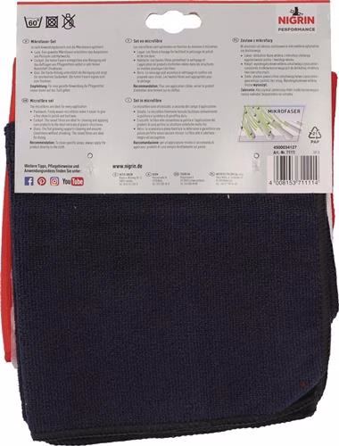 Detailbild 3989784 Set di panni in microfibra rosso, bianco, nero NIGRIN