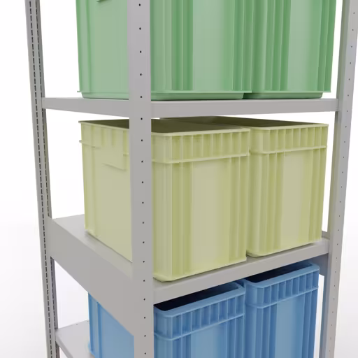 Image supplémentaire de l'article Étagère de base, étagère, système enfichable MULTIplus250, 2500 x 750 x 800 mm, 6 étagères, gris clair RAL 7035 à partir de l'étagère de base