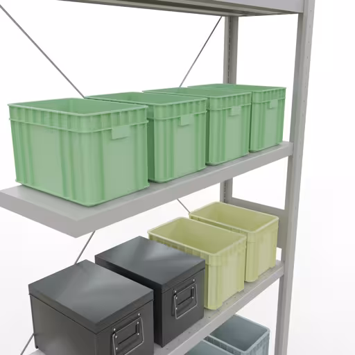 Immagine aggiuntiva dell'articolo ripiano aggiuntivo, scaffale MULTIplus330 sistema a innesto, 3000 x 1000 x 300 mm (AxLxP), 7 ripiani, traversa, RAL 7035 grigio chiaro da ripiano aggiuntivo
