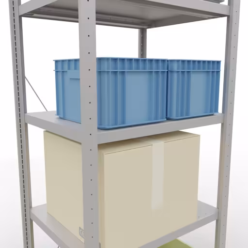 Figura n. 10 dell'articolo scaffale base, scaffale, sistema a innesto MULTIplus250, 2000 x 750 x 600 mm (AxLxP), 5 ripiani, traversa, RAL 7035 grigio chiaro del gruppo di prodotti sistema a innesto della marca Schulte Lagertechnik