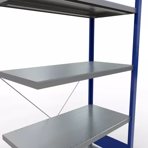 Immagine del prodotto n. 12 dell'articolo scaffale aggiuntivo, sistema a innesto MULTIplus250, 2000 x 1000 x 500 mm (AxLxP), 5 ripiani, RAL 5010 blu genziana/zincato dalla gamma di prodotti del sistema a innesto di Schulte Lagertechnik