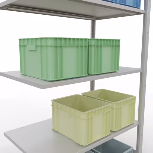 Figure n° 8 de l'article étagère complémentaire, étagère à étagères, système enfichable MULTIplus85, 2000 x 1000 x 600 mm, 5 étagères, gris clair RAL 7035 du groupe de produits système enfichable de la marque Schulte Lagertechnik