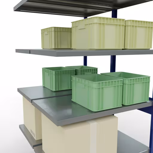Figura n. 12 dell'articolo scaffale aggiuntivo, scaffale doppio, sistema di scaffali MULTIplus250, 2500 x 1000 x (2x600) mm (AxLxP), 2x6 ripiani, traversa, RAL 5010 blu genziana del gruppo di prodotti scaffali della marca Schulte Lagertechnik