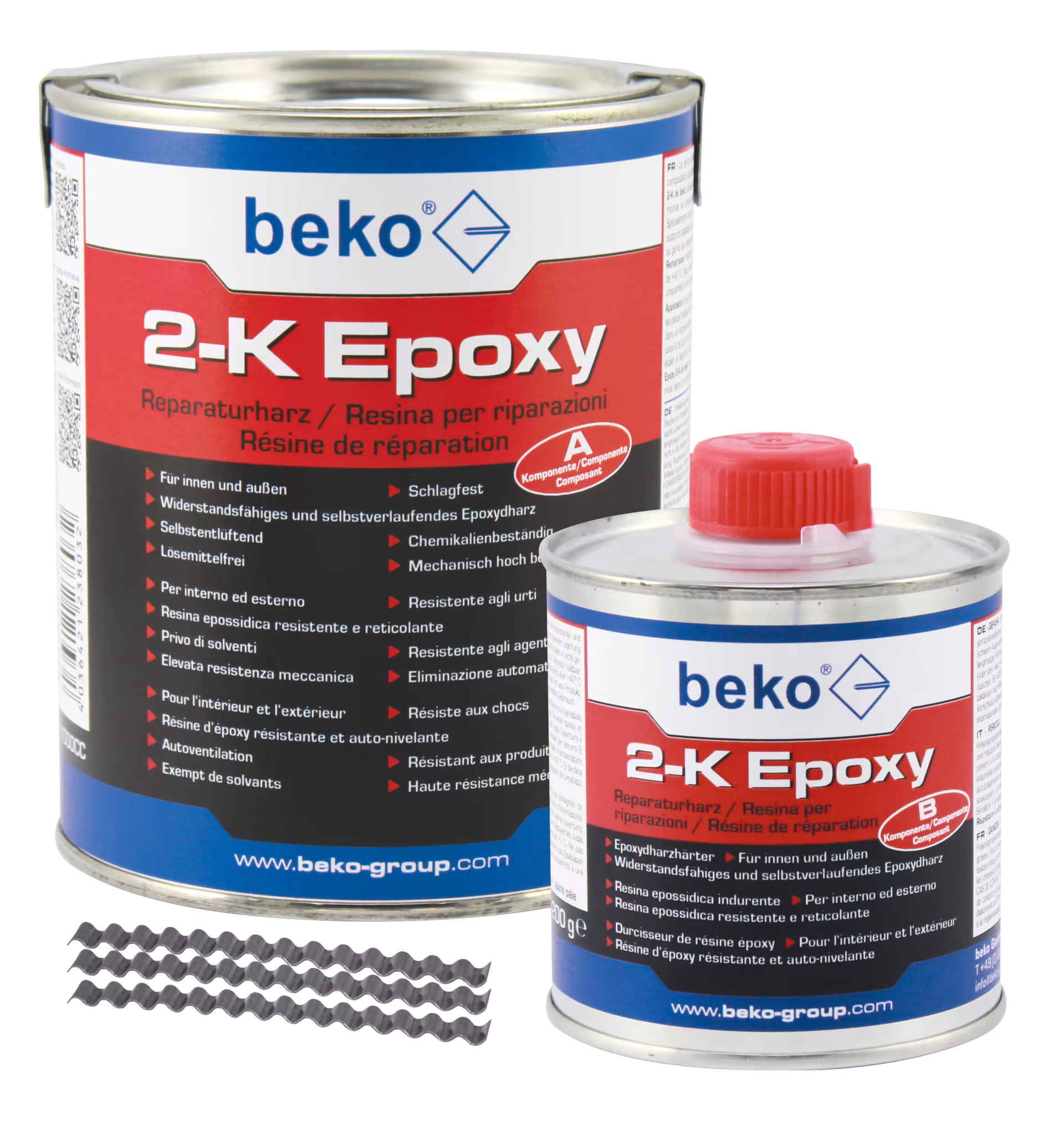 Resina di riparazione epossidica bicomponente 1 kg, incl. 10 fascette per massetto 6 x 70 mm della categoria mastice e resina epossidica con articolo n. 238 1 1000