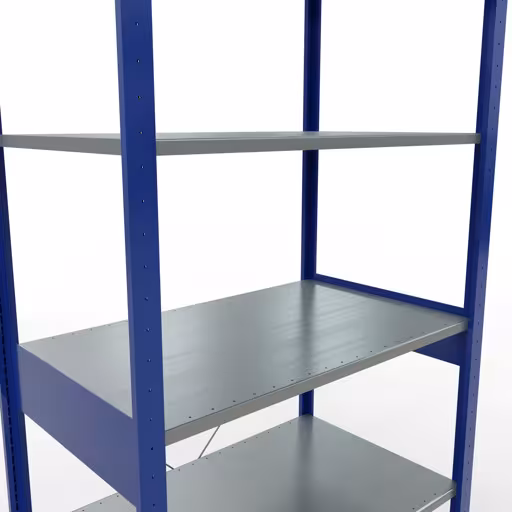 Scaffale base, scaffale, sistema a innesto MULTIplus150, 2500 x 1000 x 600 mm (AxLxP), 6 ripiani, traversa, RAL 5010/zincato di Schulte Lagertechnik della categoria Sistema a innesto