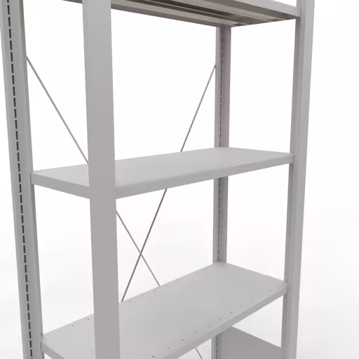 Figure n° 7 de l'article étagère de base, étagère de bureau, système enfichable MULTIplus85, 1800 x 750 x 300 mm, 5 étagères, gris clair de la gamme d'étagères de bureau de Schulte Lagertechnik