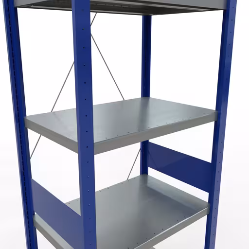 Figure n° 13 de l'article étagère de base, étagère, système enfichable MULTIplus250, 3000 x 750 x 500 mm, 7 étagères, RAL 5010 bleu gentiane/galvanisé/galvanisé du groupe de produits système enfichable de Schulte Lagertechnik