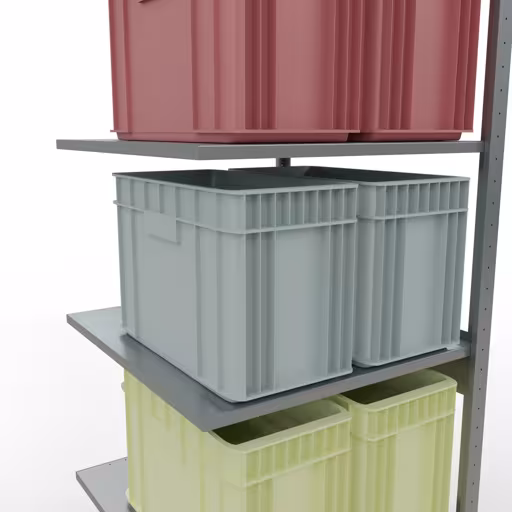 Scaffali aggiuntivi, scaffali, sistema a innesto MULTIplus150, 2500 x 750 x 800 mm (AxLxP), 6 ripiani, barre longitudinali, zincato di Schulte Lagertechnik della categoria Sistemi a innesto