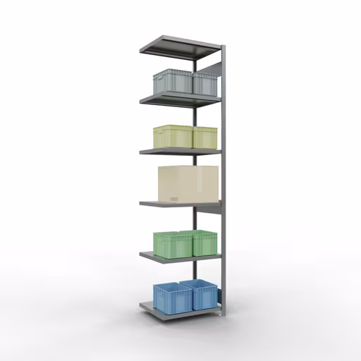 Image du produit n° 15 de l'article Rayonnage complémentaire, rayonnage à étagères, système enfichable MULTIplus250, 3000 x 750 x 600 mm, 7 étagères, barres de longueur, galvanisé Figure n° 15 de l'article étagères complémentaires, étagères, système enfichable MULTIplus250, 3000 x 750 x 600 mm, 7 étagères, galvanisées du groupe de produits système enfichable de la marque Schulte Lagertechnik