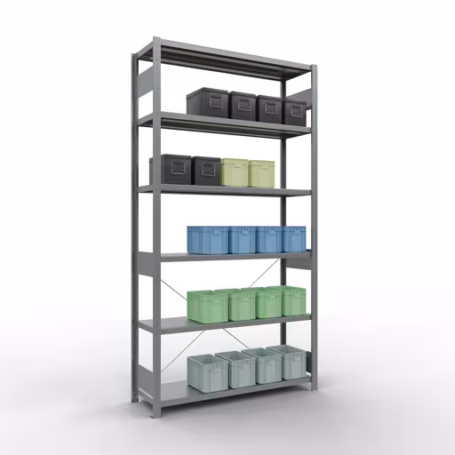 Figure n° 14 de l'article étagère de base du système enfichable 2500x1300x400 mm, type 250 kg, galvanisée du groupe de produits du système enfichable de la marque Schulte Lagertechnik