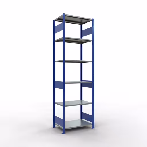 Étagère de base, étagère, système enfichable MULTIplus150, 2500 x 750 x 500 mm, 6 étagères, RAL 5010 bleu gentiane/galvanisé/galvanisé de la marque Schulte Lagertechnik de la gamme de produits du système enfichable