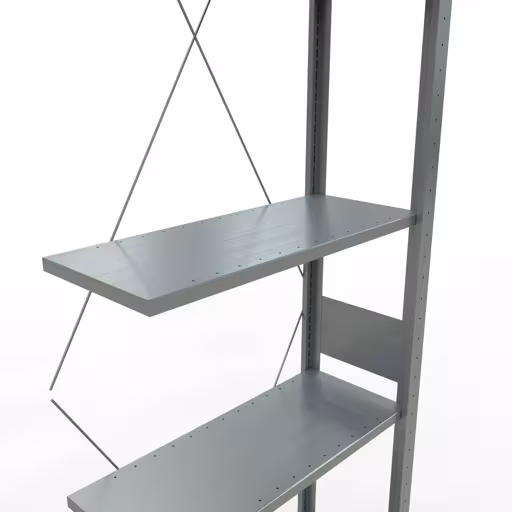 Image supplémentaire de l'article Étagère rapportée, étagère, système enfichable MULTIplus150, 3000 x 750 x 300 mm, 7 étagères, traverse, galvanisé Image supplémentaire de l'article, étagère MULTIplus150, 3000 x 750 x 300 mm, 7 étagères, galvanisée