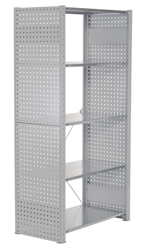 Panneau latéral en tôle perforée, 90 x 1000 x 600 mm (H x P), gris clair RAL 7035 de Schulte Lagertechnik de la catégorie des systèmes enfichables