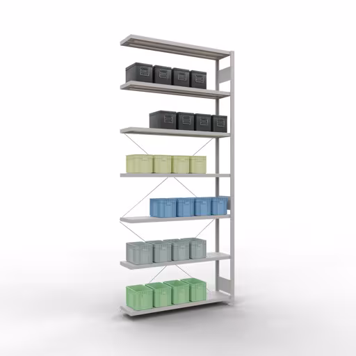 Ripiano aggiuntivo con sistema a innesto 3000x1300x300 mm, tipo 250 kg, grigio chiaro di Schulte Lagertechnik con l'articolo n. 32837-130