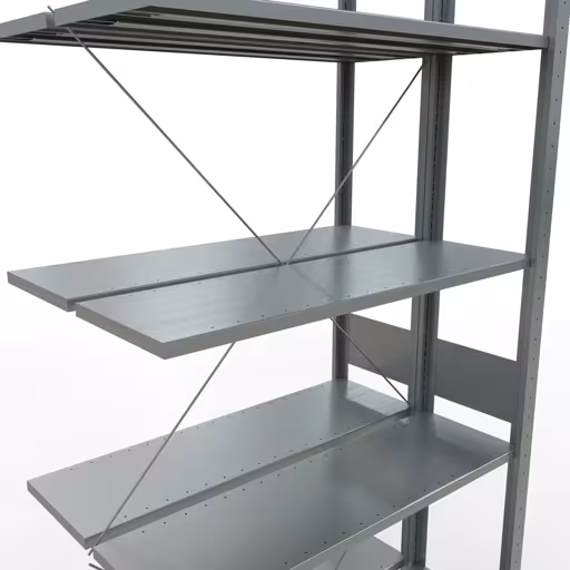 Image du produit n° 12 de l'article Étagère supplémentaire, étagère double, système d'étagères MULTIplus150, 3000 x 1000 x (2x600) mm (HxLxP), 2x7 étagères, traverse, galvanisé Figure n° 12 de l'article étagère complémentaire, étagère double, système d'étagères enfichables MULTIplus150, 3000 x 1000 x (2x600) mm, 2x7 étagères, galvanisées du groupe de produits étagères de la marque Schulte Lagertechnik