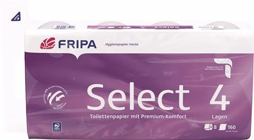 Toilettenpapier Fripa Select 4-lagig Zellstoff hochweiß 6x8 Rollen FRIPA von der Marke Fripa Toilettenpapier Fripa Select 4-lagig Zellstoff hochweiß 6x8 Rollen FRIPA aus der Kategorie Toilettenpapier mit der Teilenummer 9000469183