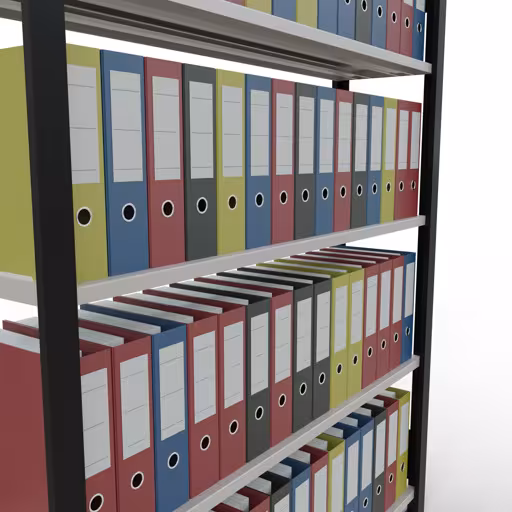 Produktbild Nr 14 des Artikels Grundregal, Büro-Fachbodenregal Stecksystem MULTIplus85, 1800 x 1300 x 300 mm (HxBxT), 5 Fachböden, Kreuzstrebe, mit Anschlagleiste, schwarz/lichtgrau Abbildung Nr 14 des Artikels Grundregal, Büro-Fachbodenregal Stecksystem MULTIplus85, 1800 x 1300 x 300 mm (HxBxT), 5 Fachböden, Kreuzstrebe, mit Anschlagleiste, schwarz/lichtgrau aus der Produktgruppe Büroregale von der Marke Schulte Lagertechnik