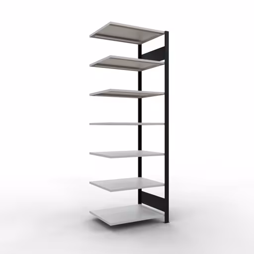 Figure n° 7 de l'article, étagère de bureau, système enfichable MULTIplus150, 2300 x 750 x 600 mm, 7 étagères, barres de longueur, noir/gris clair du groupe de produits étagères de bureau de la marque Schulte Lagertechnik
