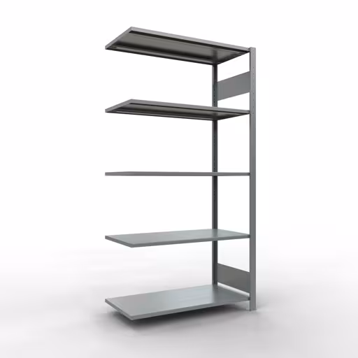 Scaffali aggiuntivi, scaffali, sistema a innesto MULTIplus85, 2000 x 1000 x 500 mm (AxLxP), 5 ripiani, barre longitudinali, zincato di Schulte Lagertechnik Scaffale aggiuntivo, scaffale, sistema a innesto MULTIplus85, 2000 x 1000 x 500 mm (AxLxP), 5 ripiani, barre longitudinali, zincato, ripiano aggiuntivo, articolo n. 13155-LR