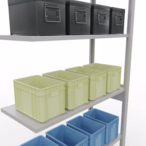 Rayonnage supplémentaire, étagère, système enfichable MULTIplus150, 2500 x 1000 x 400 mm, 6 étagères, gris clair RAL 7035 de Schulte Lagertechnik de la catégorie des systèmes enfichables