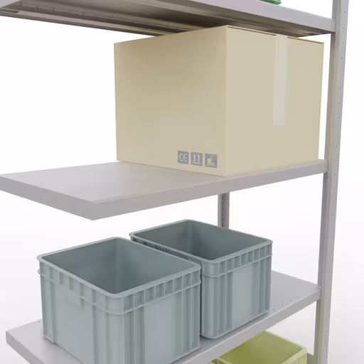 Immagine aggiuntiva dell'articolo Ripiano aggiuntivo, ripiano per ripiano, sistema a innesto MULTIplus330, 2000 x 1000 x 500 mm (AxLxP), 5 ripiani, barra longitudinale, RAL 7035 grigio chiaro da ripiano aggiuntivo