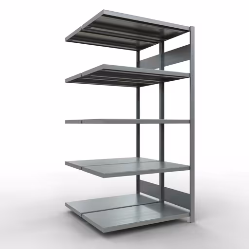 , étagère double, système d'étagères MULTIplus250, 2000 x 1000 x (2x500) mm, 2x5 étagères, galvanisé de Schulte Lagertechnik de la catégorie étagères